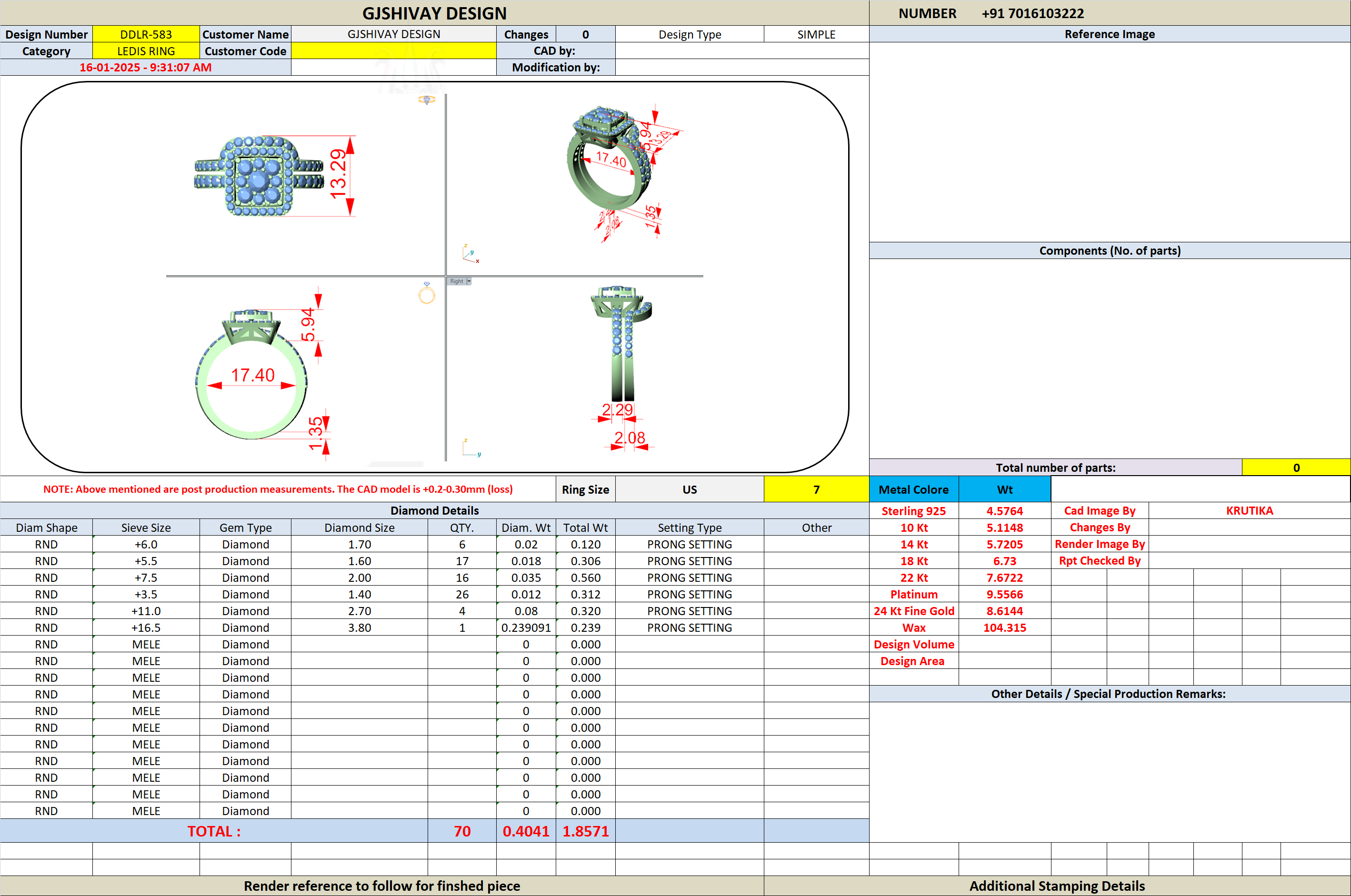 1.85 Carat Round Cut Lab-Grown Diamond Engagement Ring