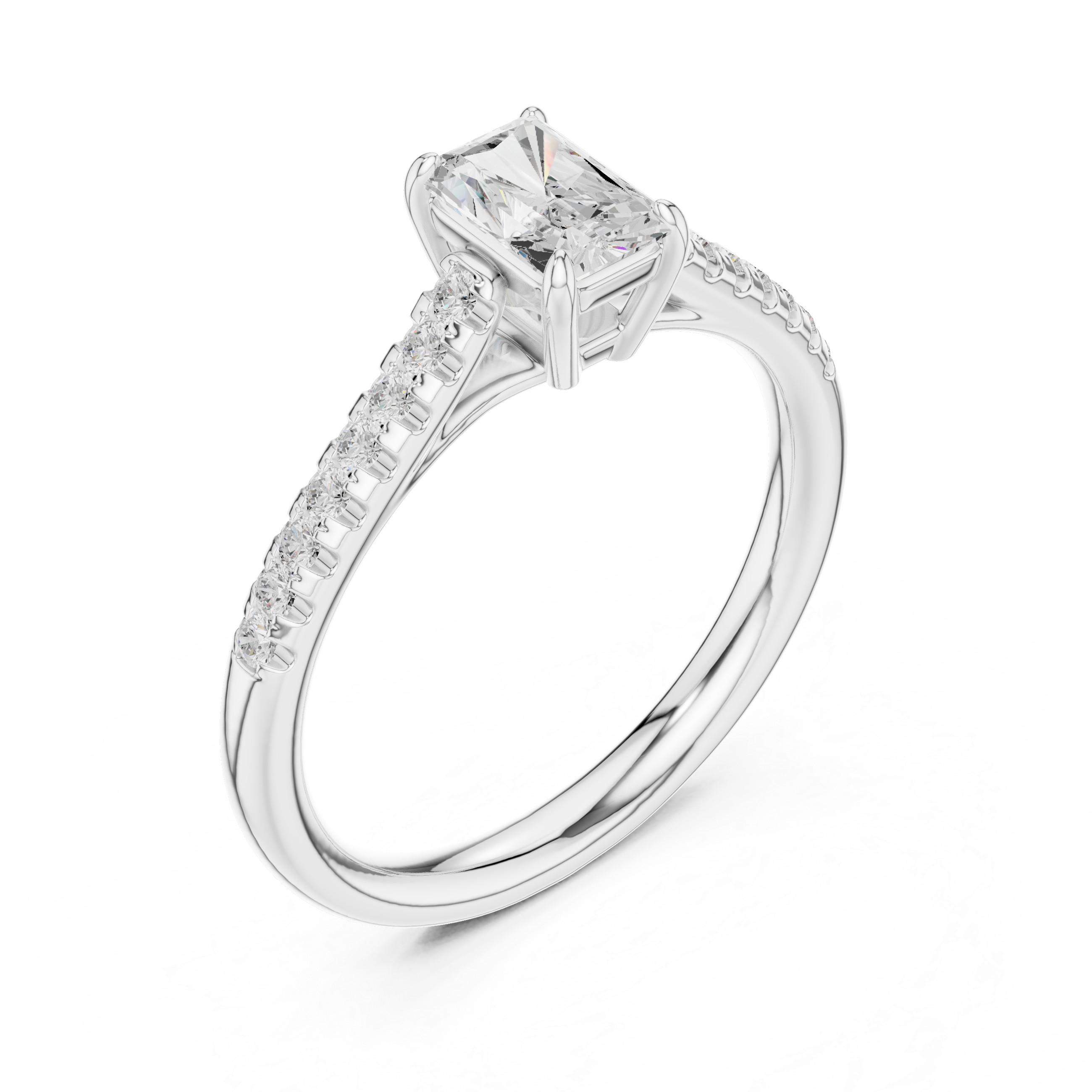 0.85 Carat Radiant Cut Lab-Grown Diamond Engagement Ring