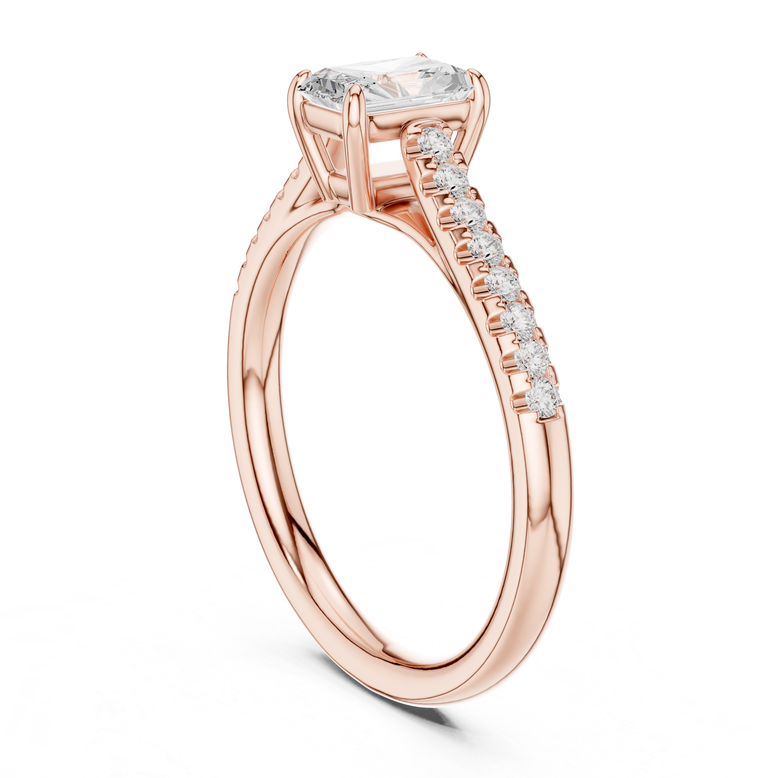 0.85 Carat Radiant Cut Lab-Grown Diamond Engagement Ring