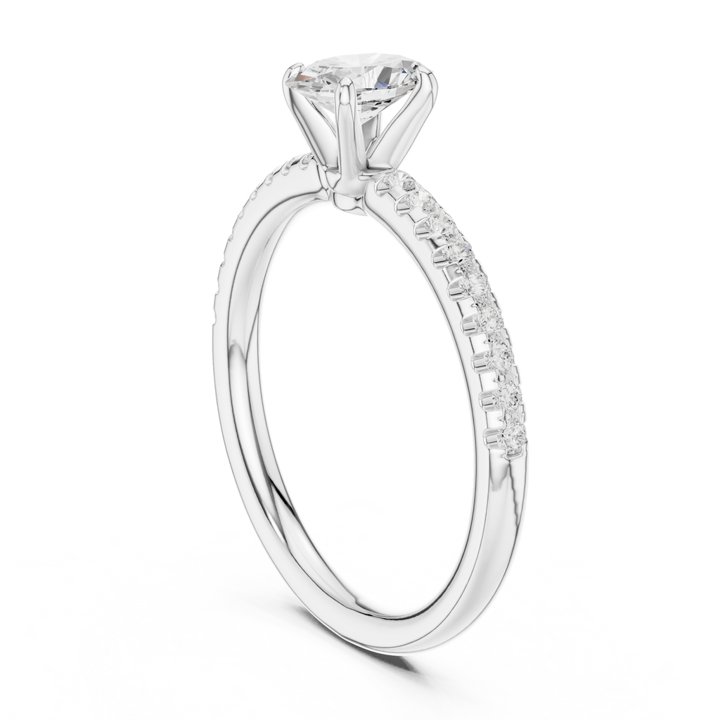 0.85 Carat Oval Cut Lab-Grown Diamond Engagement Ring