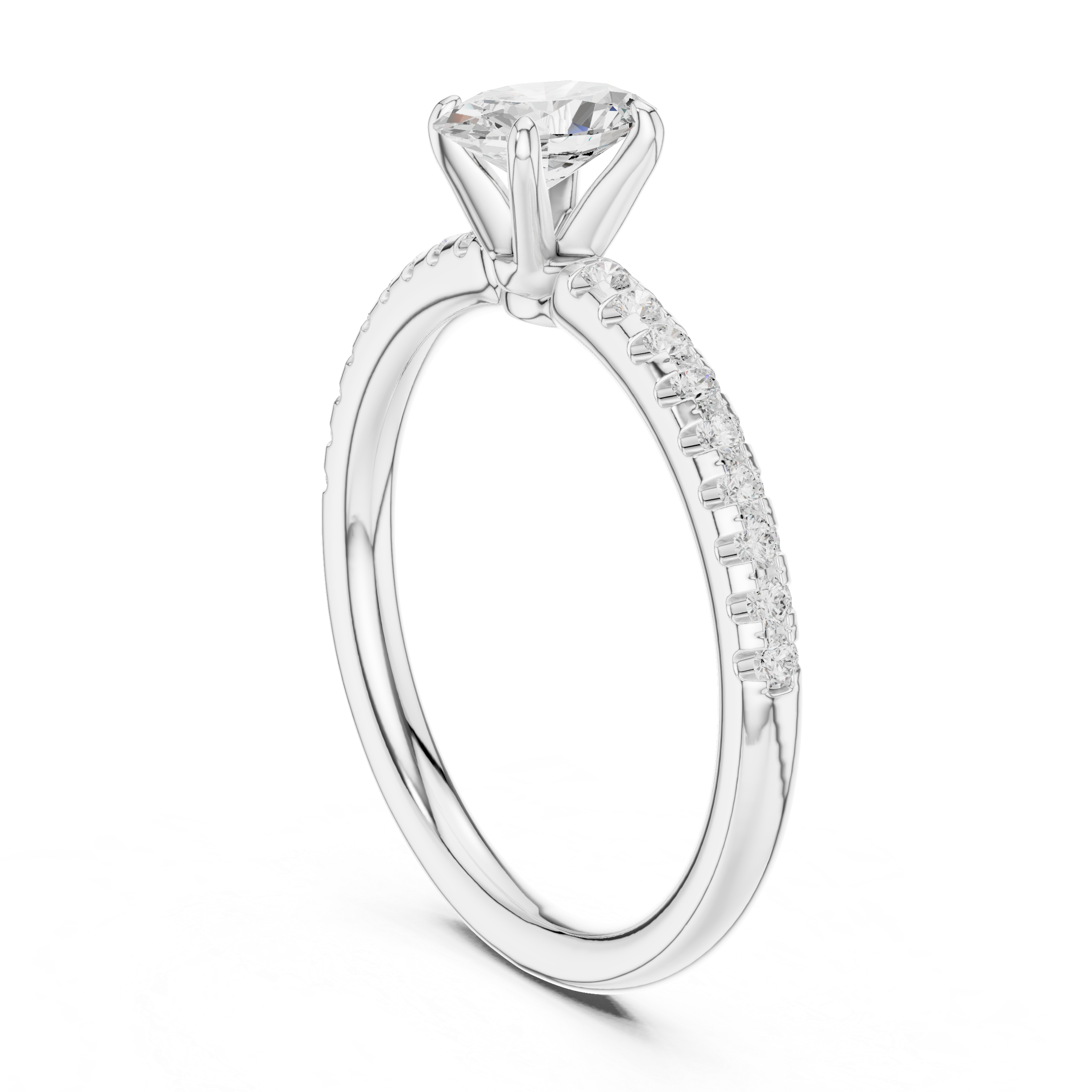0.85 Carat Oval Cut Lab-Grown Diamond Engagement Ring