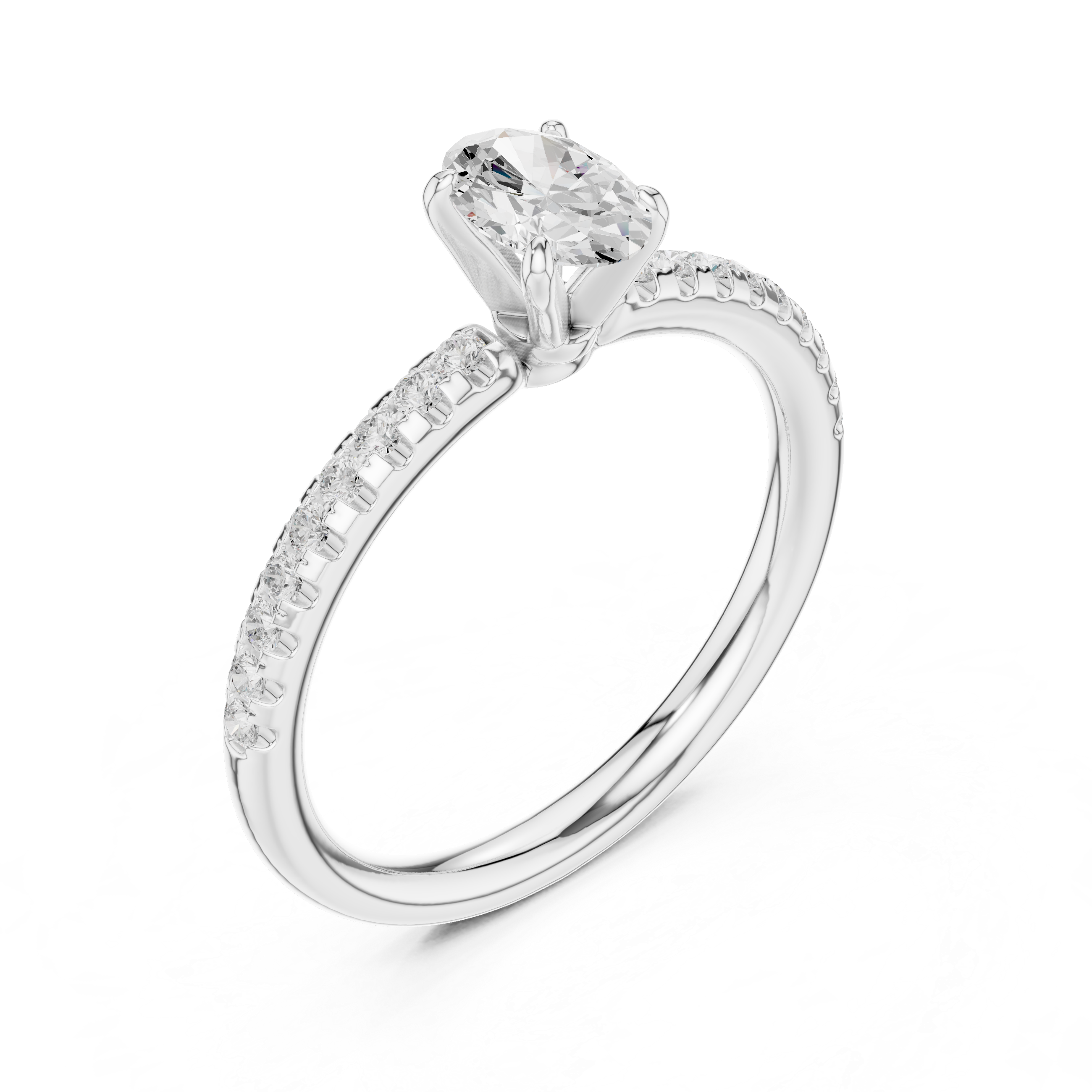 0.85 Carat Oval Cut Lab-Grown Diamond Engagement Ring