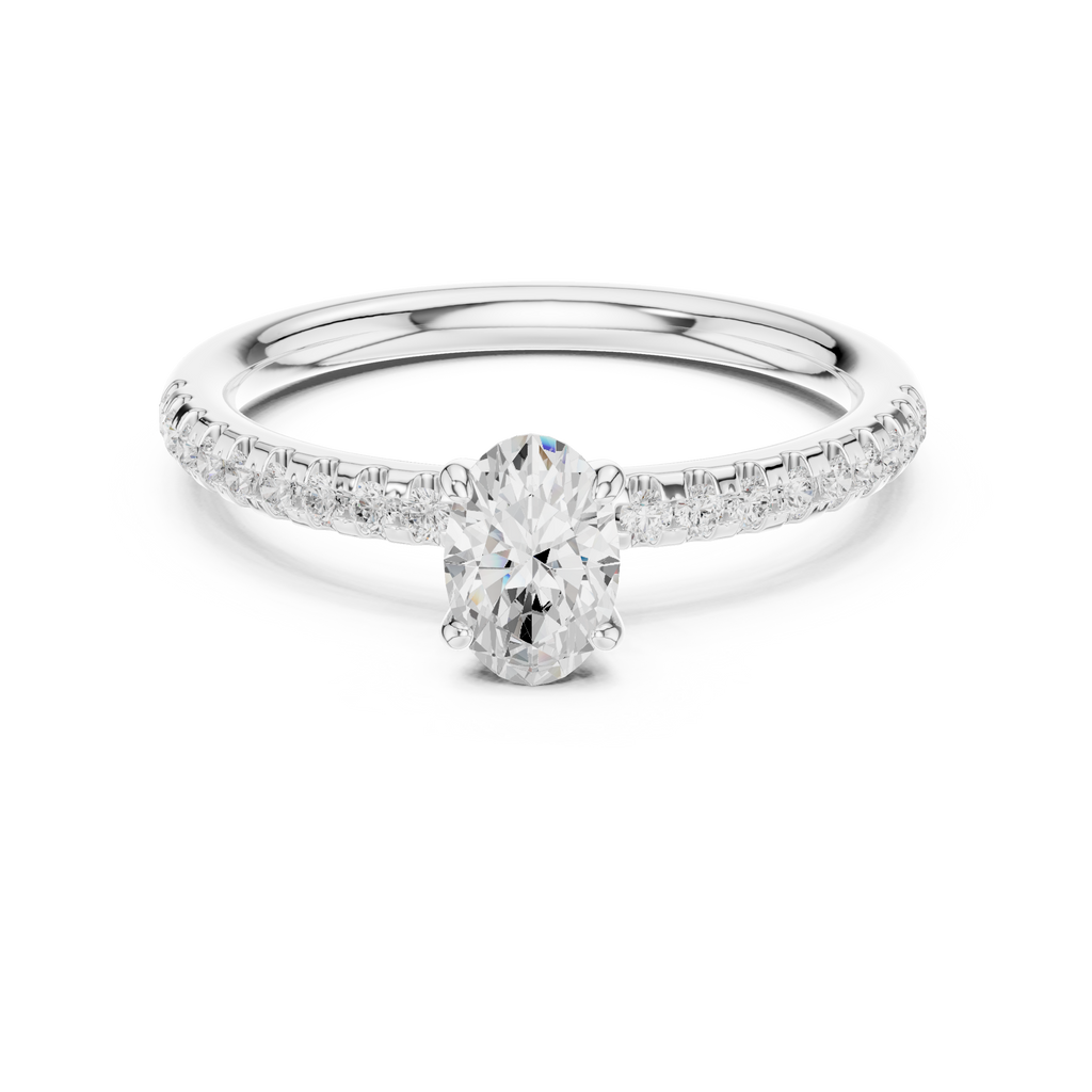 0.85 Carat Oval Cut Lab-Grown Diamond Engagement Ring