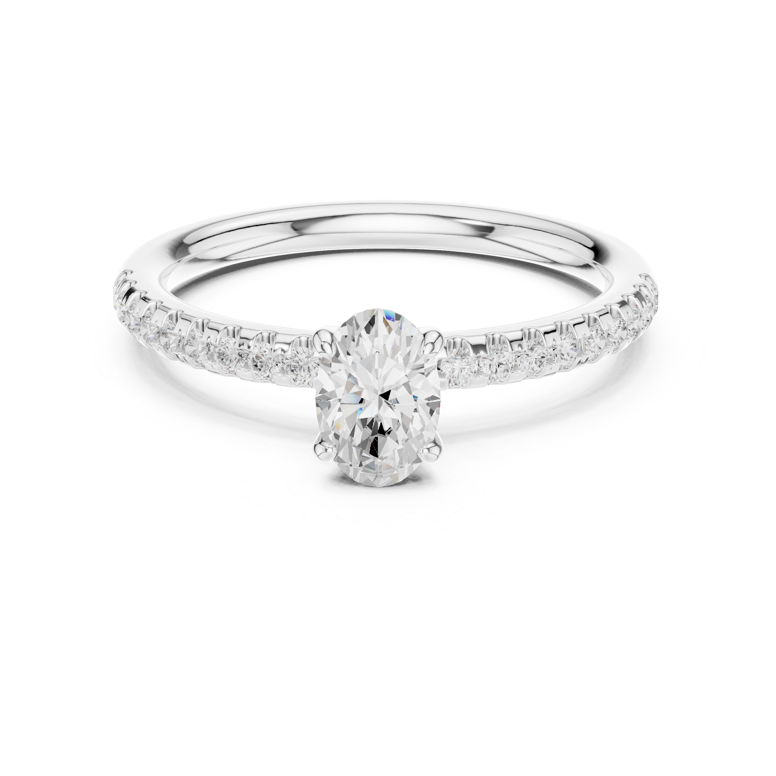 0.85 Carat Oval Cut Lab-Grown Diamond Engagement Ring