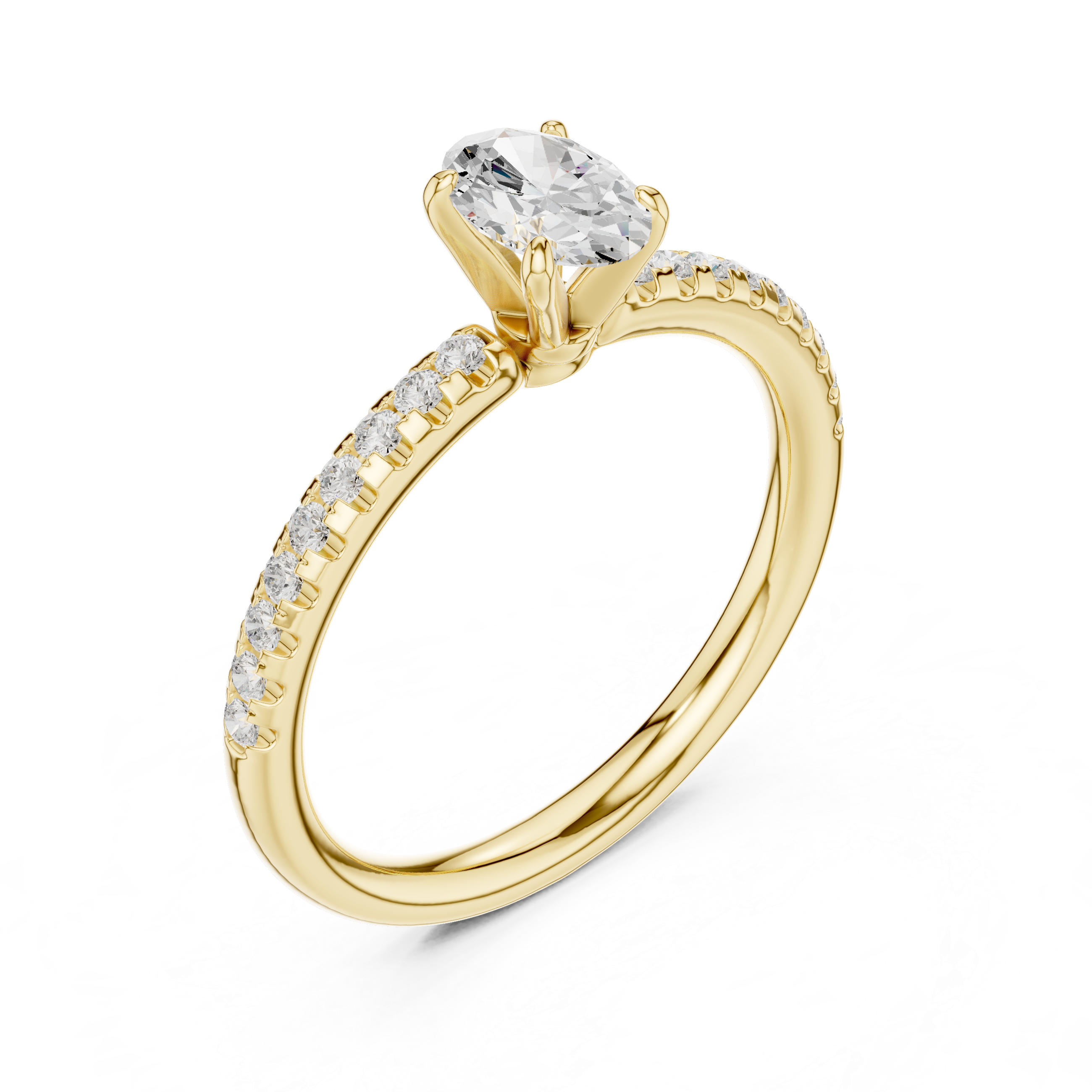 0.85 Carat Oval Cut Lab-Grown Diamond Engagement Ring