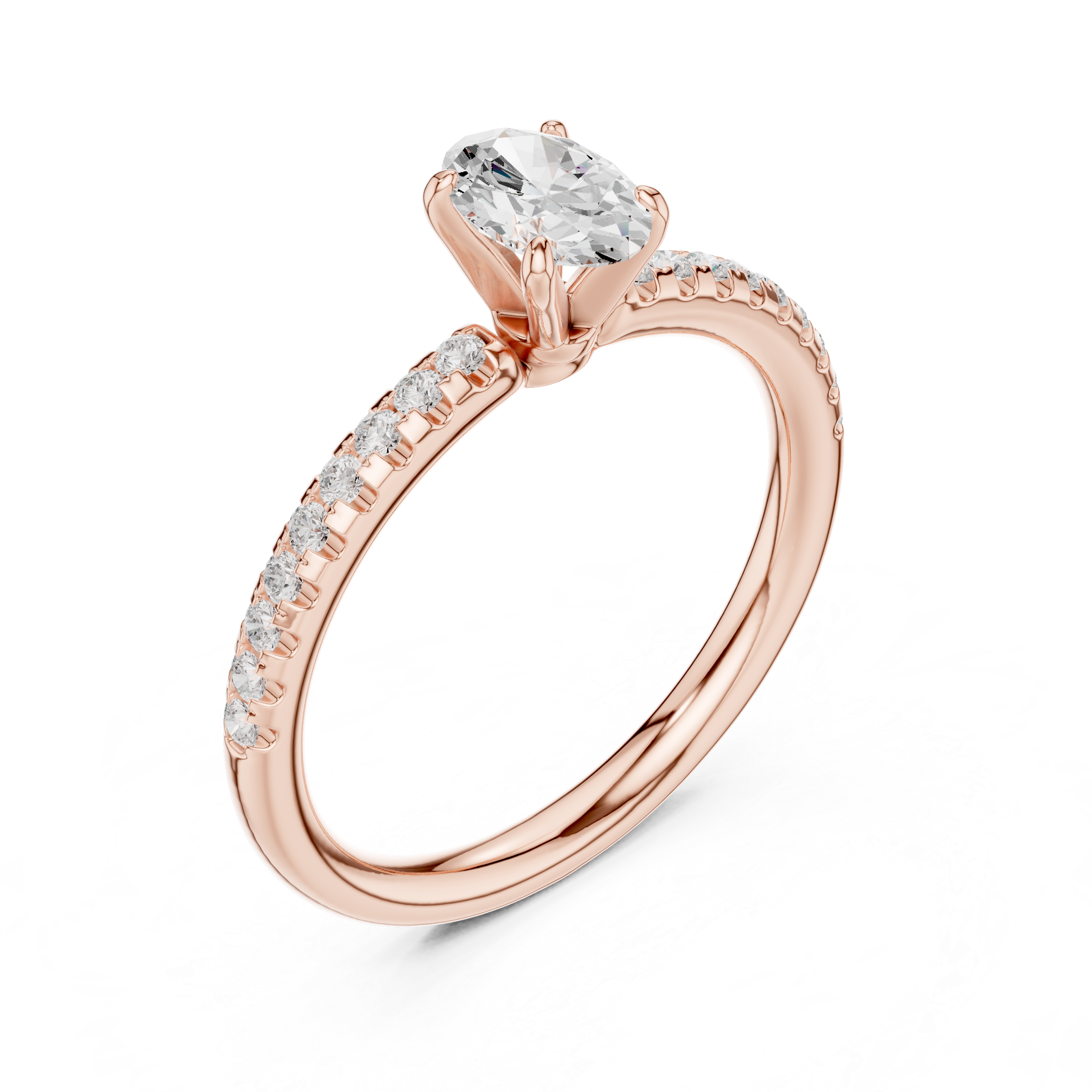 0.85 Carat Oval Cut Lab-Grown Diamond Engagement Ring