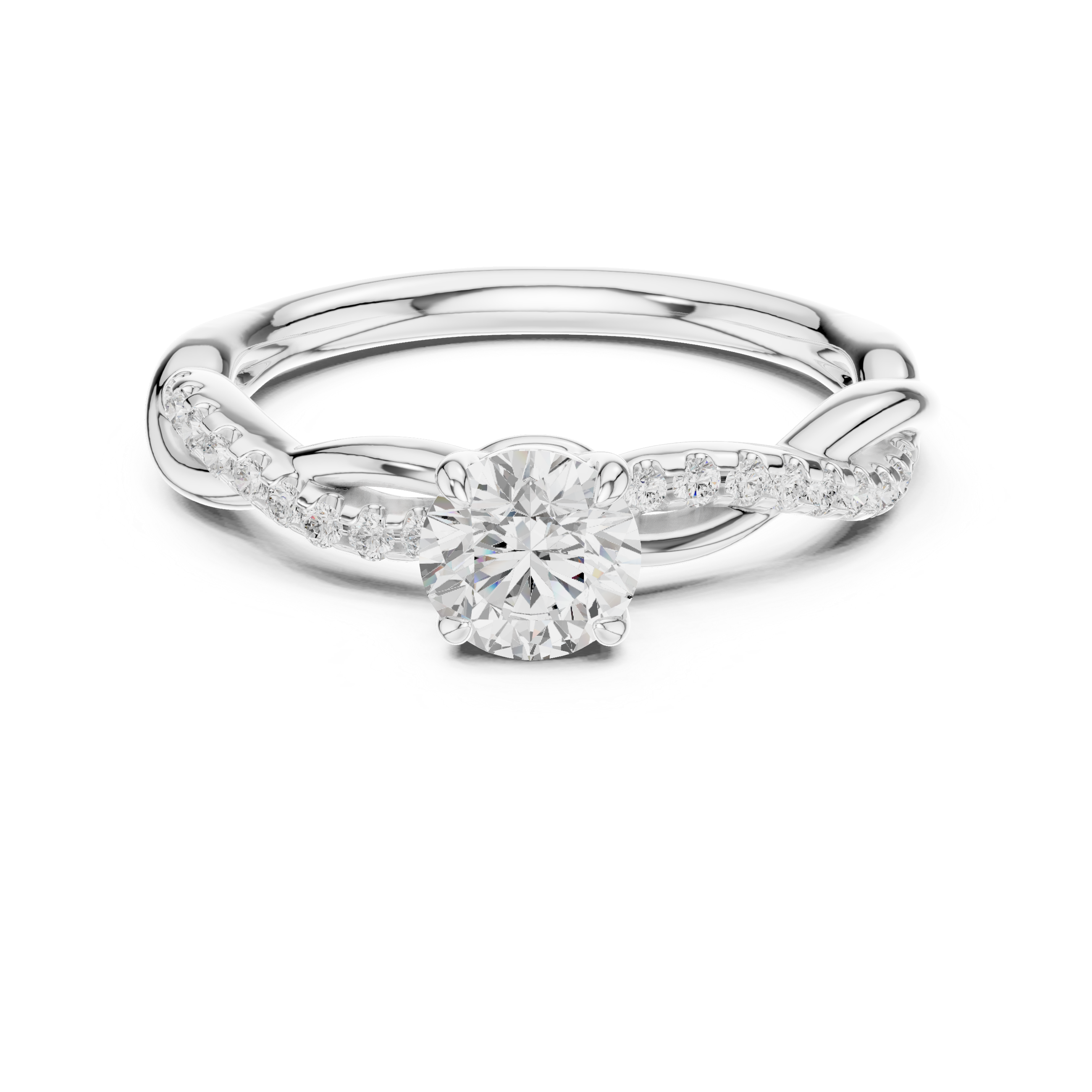 0.75 Carat Round Cut Lab-Grown Diamond Engagement Ring