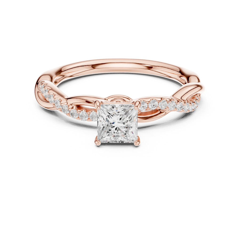 0.75 Carat Princess Cut Lab-Grown Diamond Engagement Ring