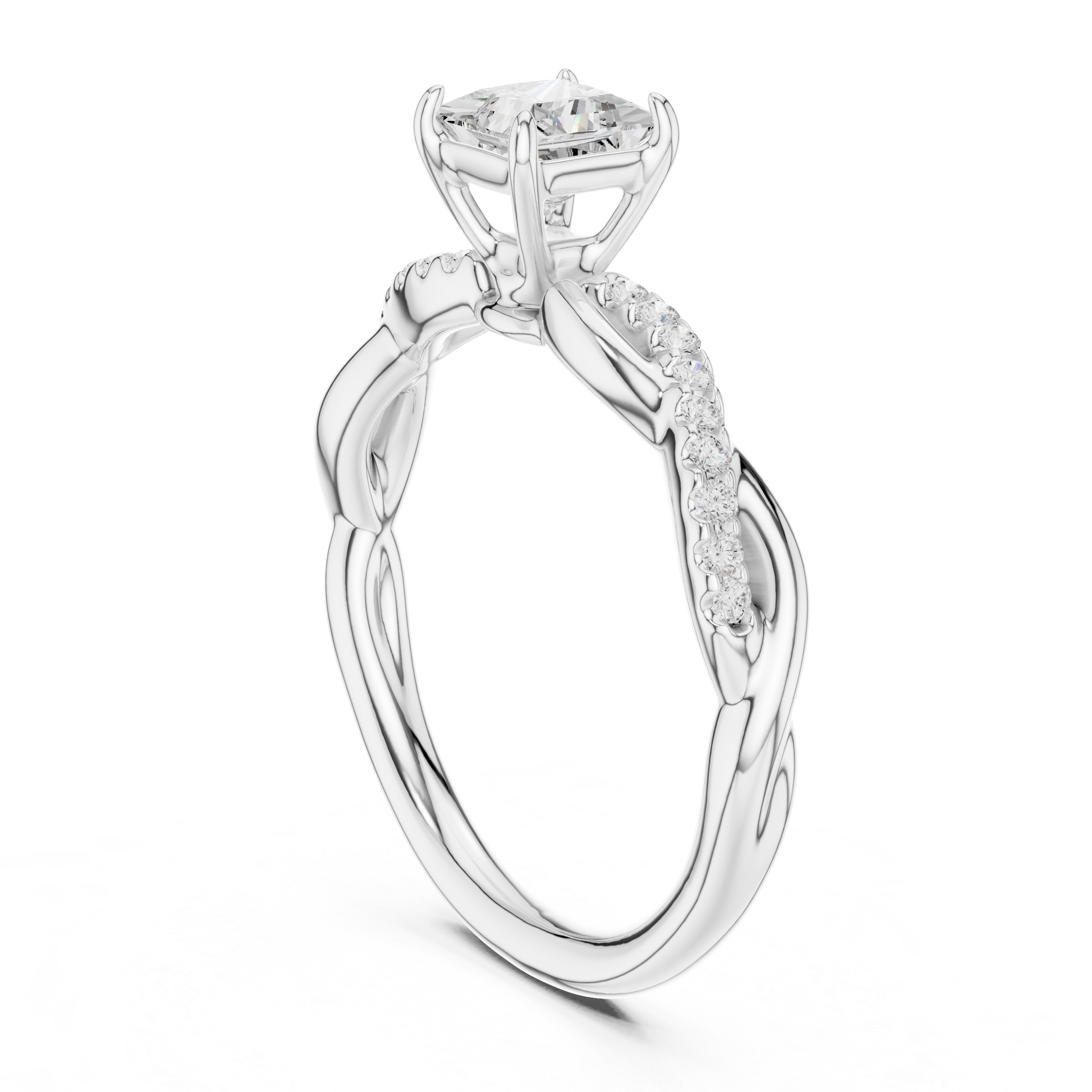 0.75 Carat Princess Cut Lab-Grown Diamond Engagement Ring