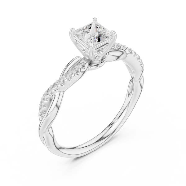 0.75 Carat Princess Cut Lab-Grown Diamond Engagement Ring