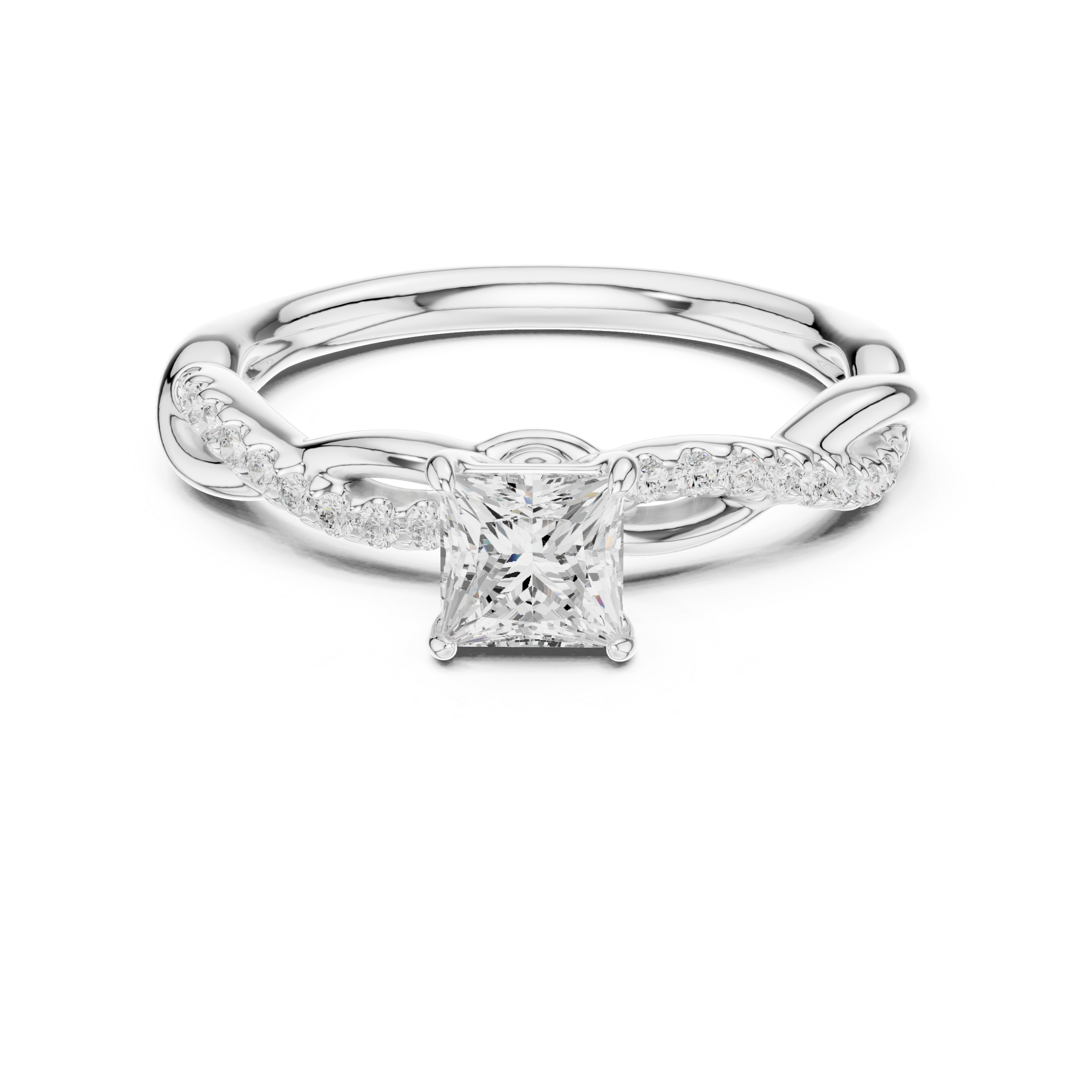 0.75 Carat Princess Cut Lab-Grown Diamond Engagement Ring