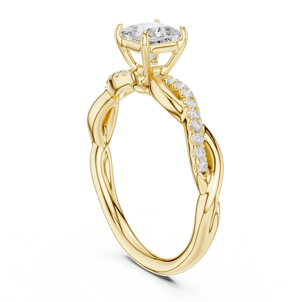 0.75 Carat Princess Cut Lab-Grown Diamond Engagement Ring