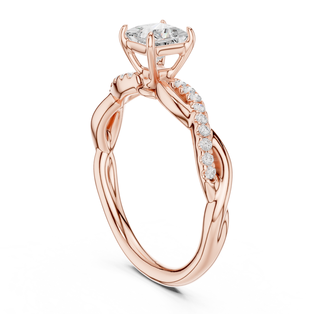 0.75 Carat Princess Cut Lab-Grown Diamond Engagement Ring