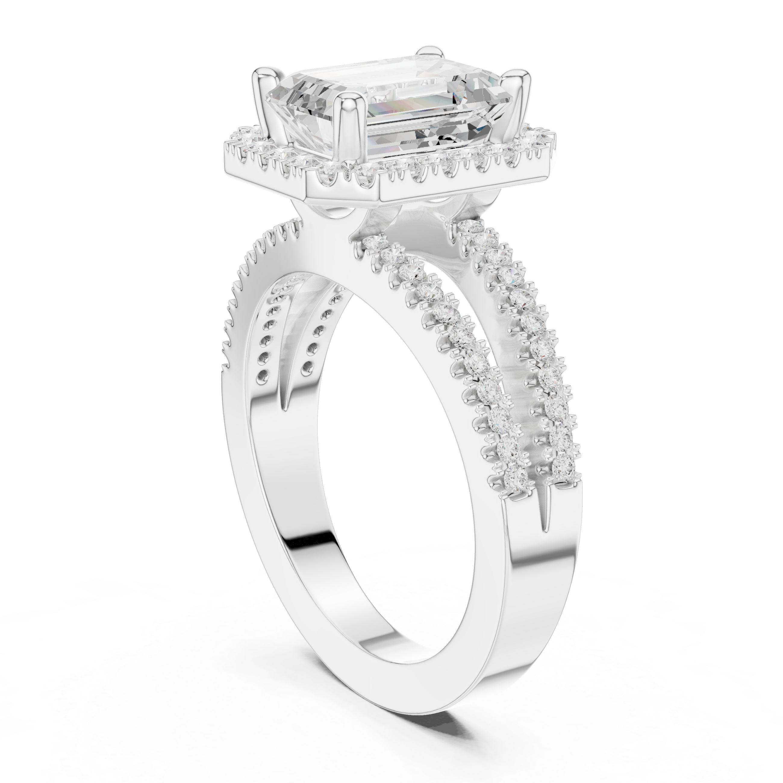 2.50 Carat Emerald Cut Lab-Grown Diamond Engagement Ring