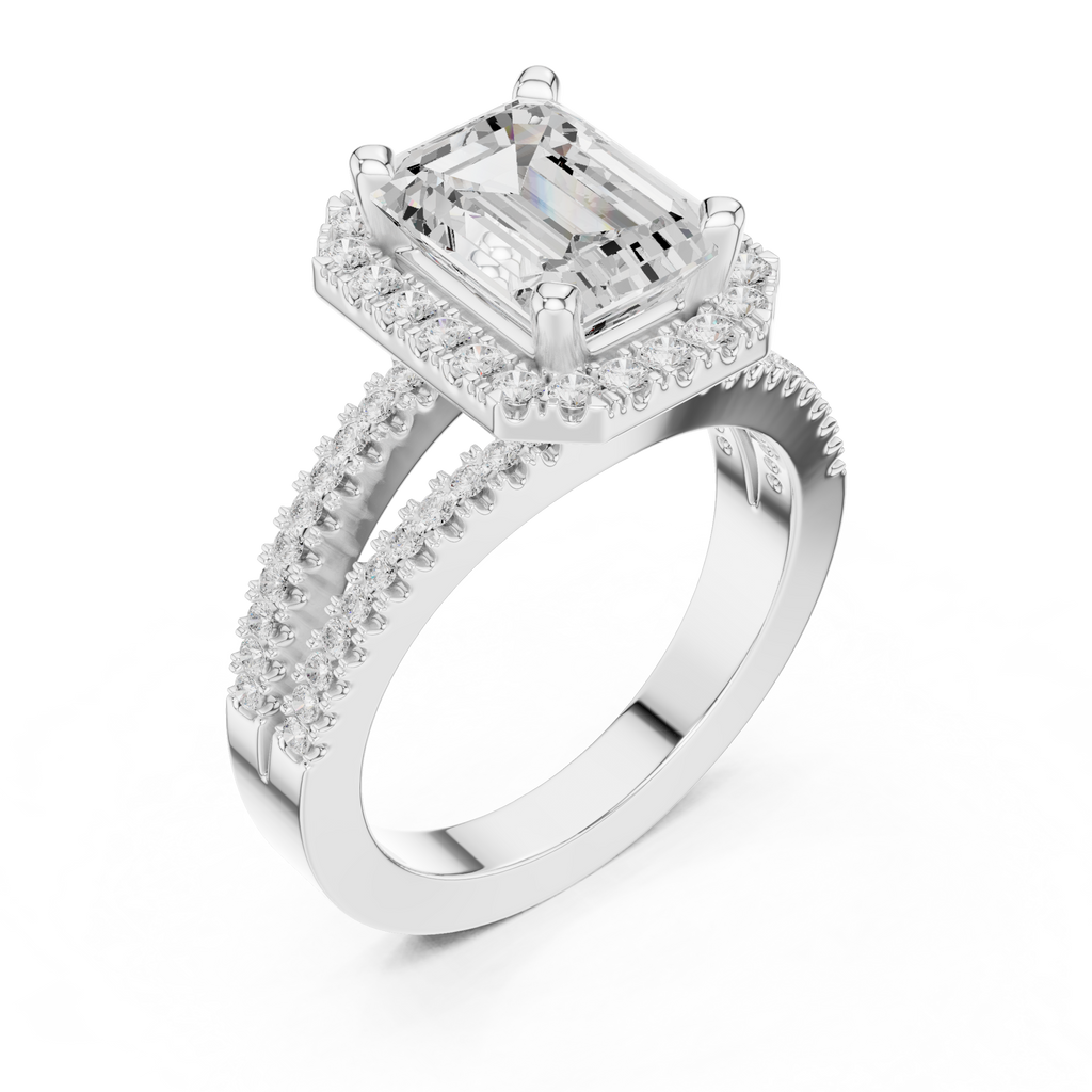 2.50 Carat Emerald Cut Lab-Grown Diamond Engagement Ring