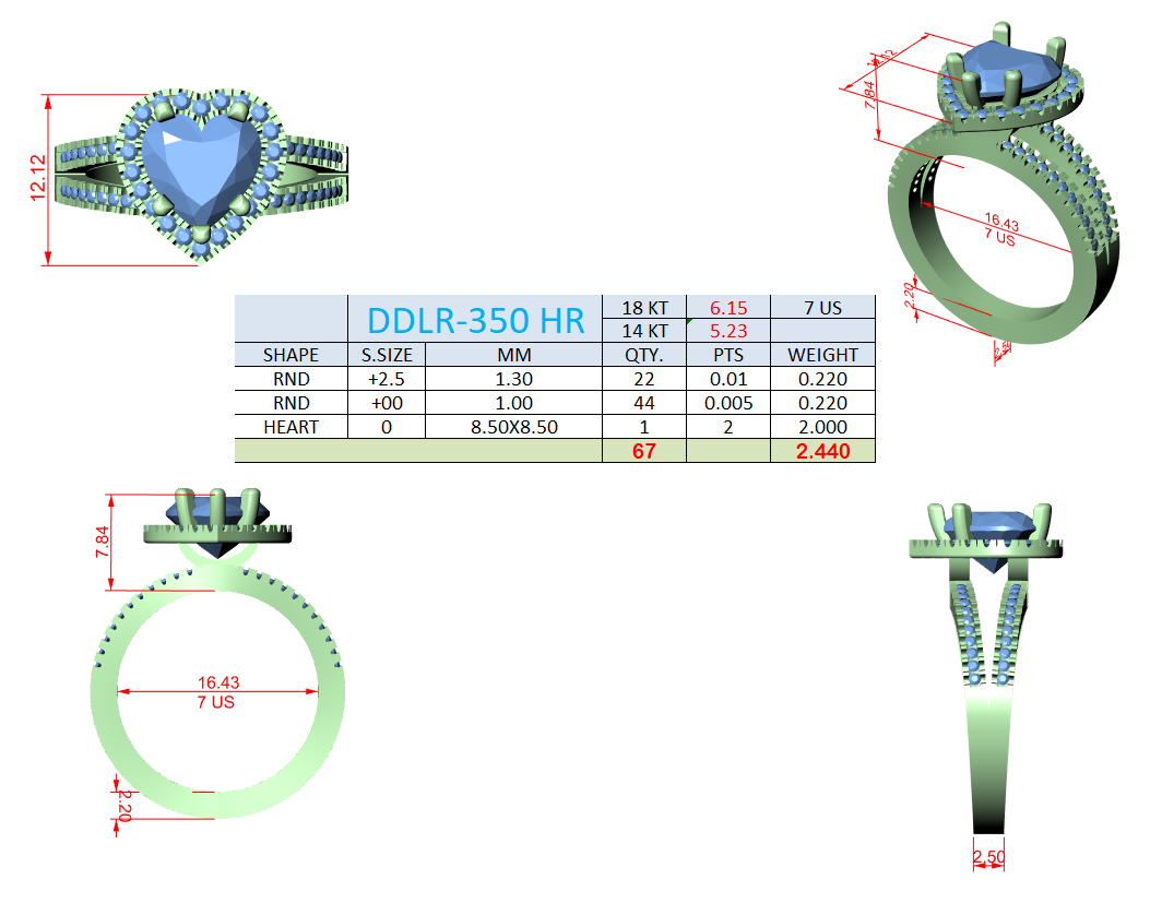 2.50 Carat Heart Cut Lab-Grown Diamond Engagement Ring