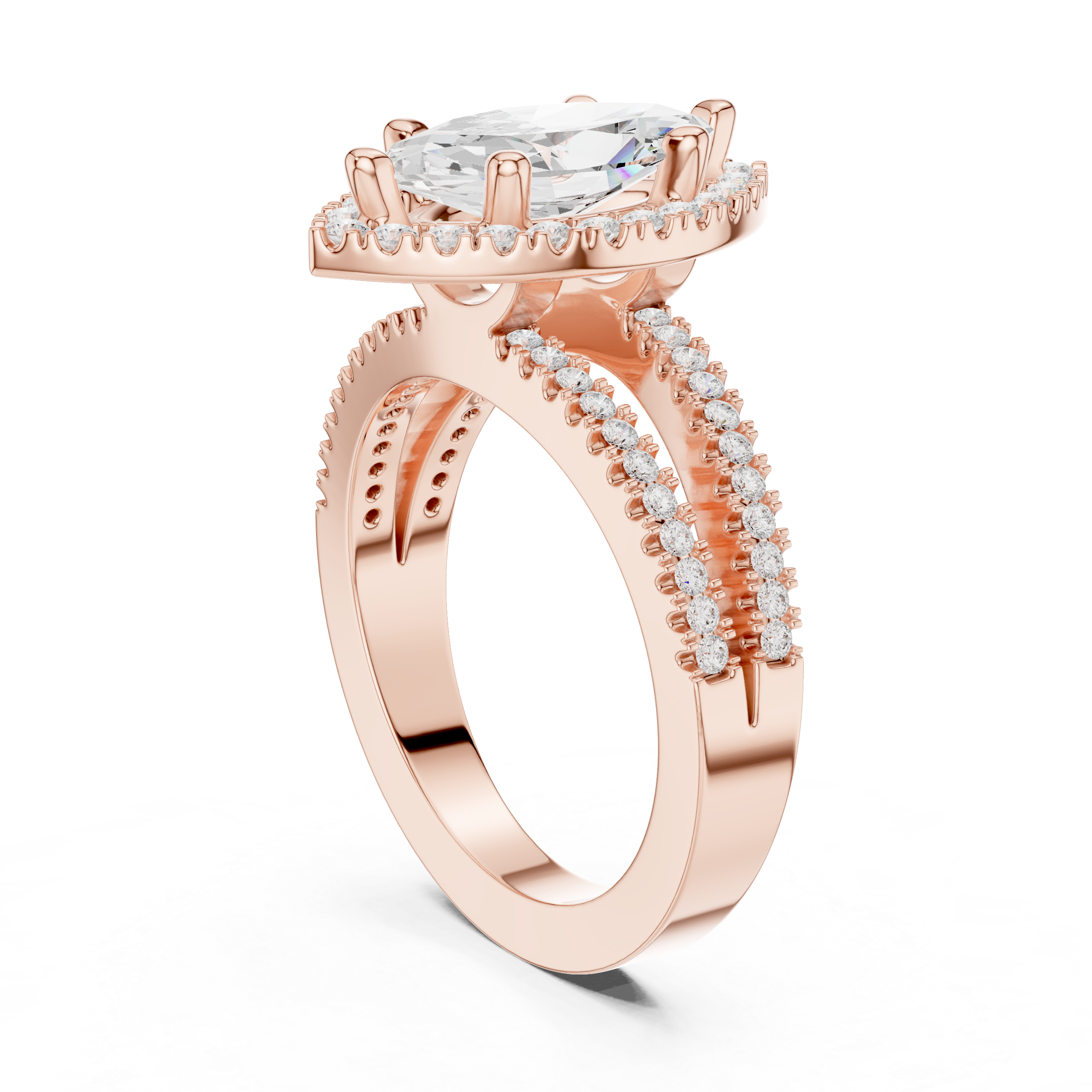 2.50 Carat Marquise Cut Lab-Grown Diamond Engagement Ring