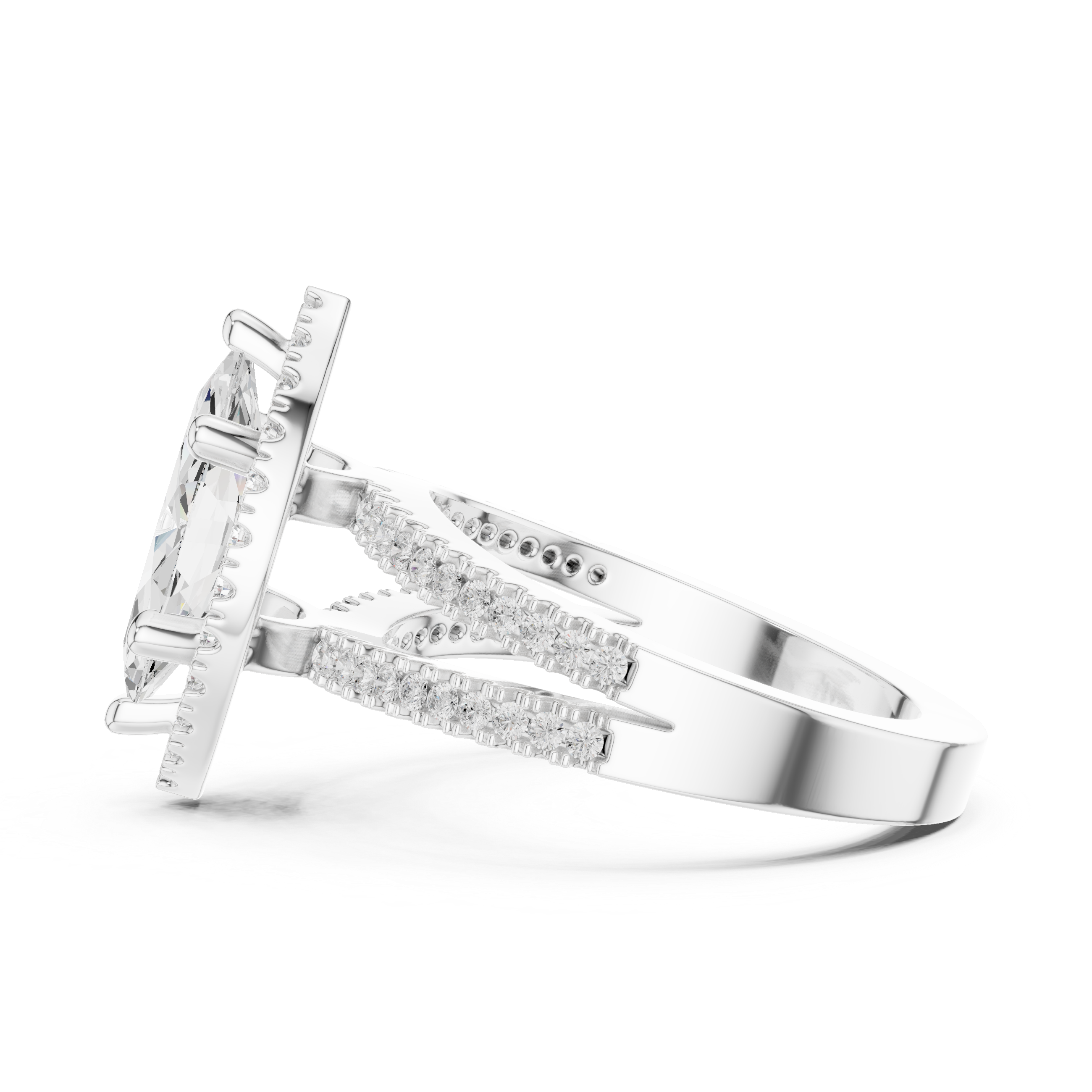 2.50 Carat Marquise Cut Lab-Grown Diamond Engagement Ring