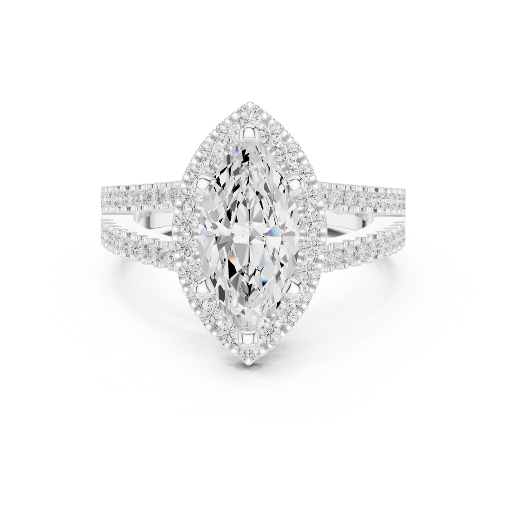 2.50 Carat Marquise Cut Lab-Grown Diamond Engagement Ring