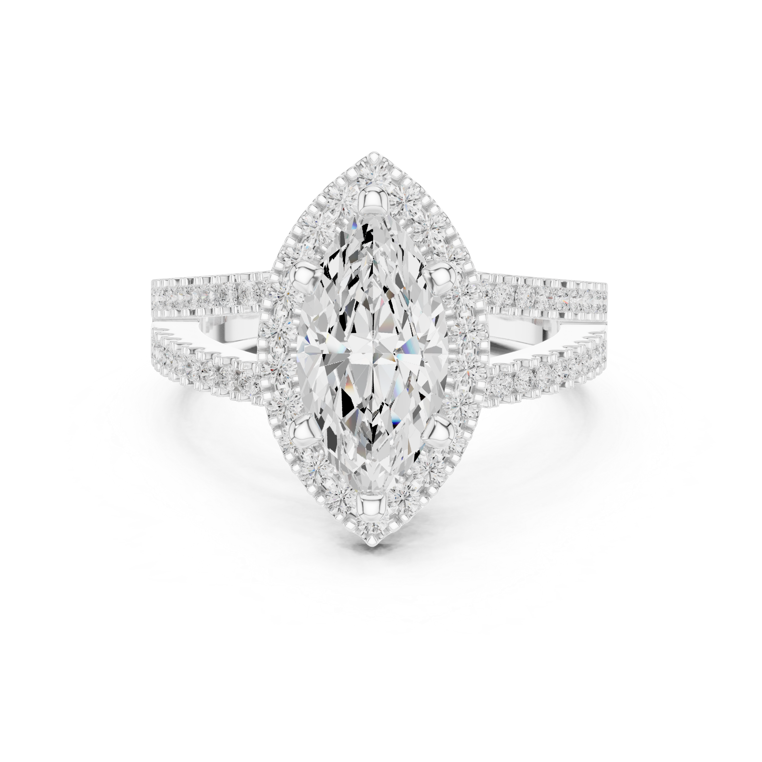 2.50 Carat Marquise Cut Lab-Grown Diamond Engagement Ring