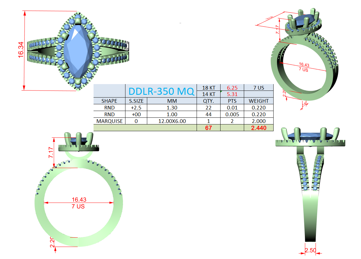2.50 Carat Marquise Cut Lab-Grown Diamond Engagement Ring