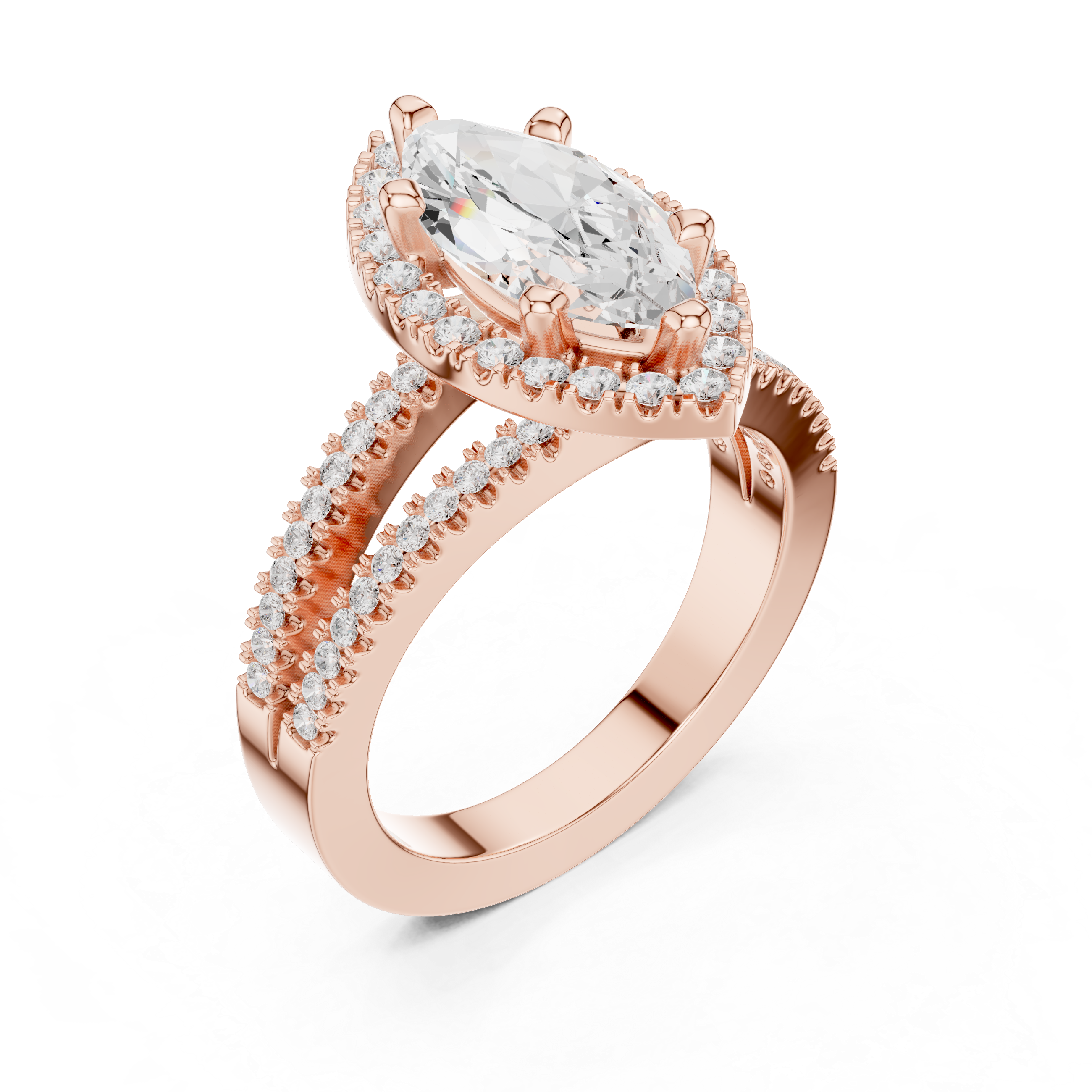 2.50 Carat Marquise Cut Lab-Grown Diamond Engagement Ring