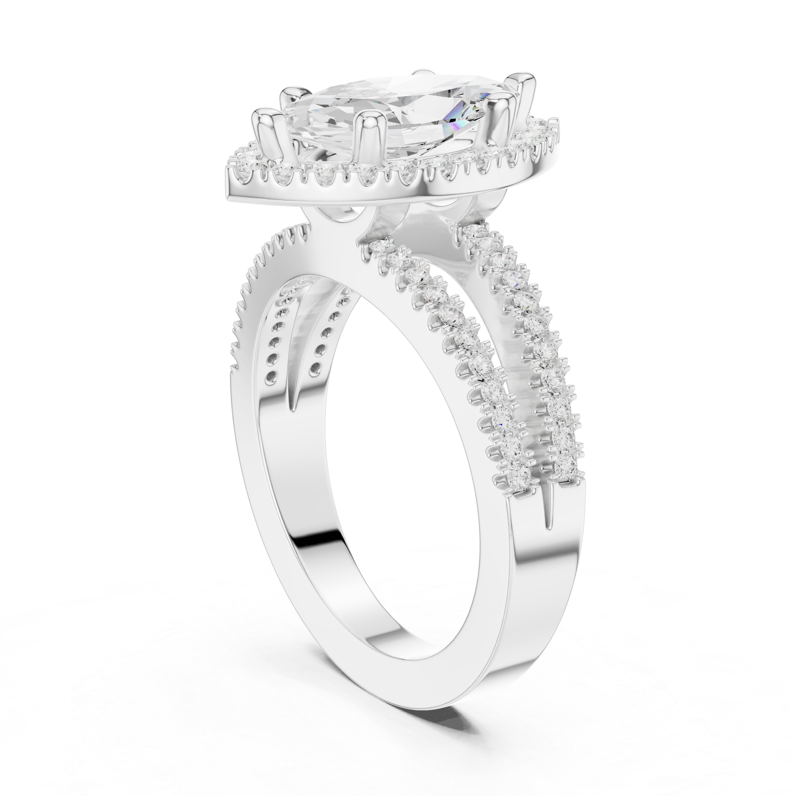 2.50 Carat Marquise Cut Lab-Grown Diamond Engagement Ring