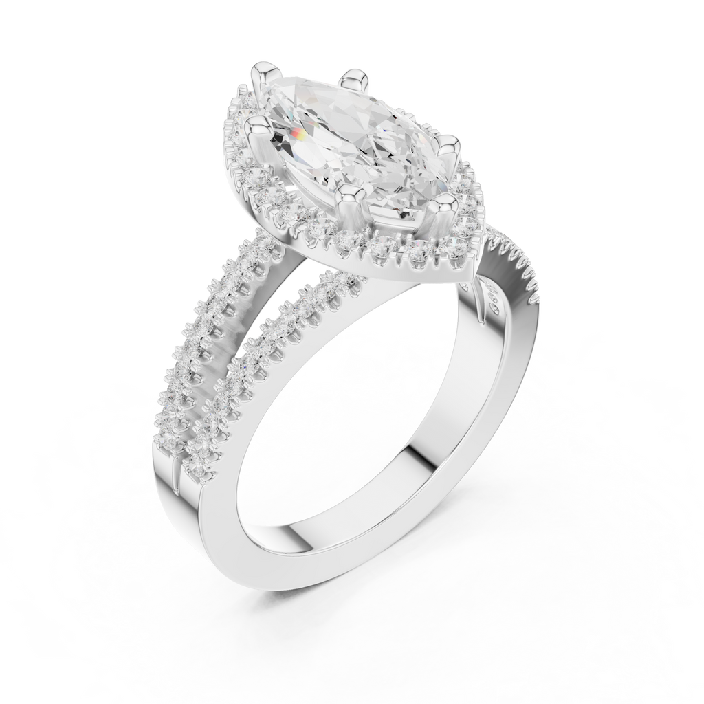 2.50 Carat Marquise Cut Lab-Grown Diamond Engagement Ring
