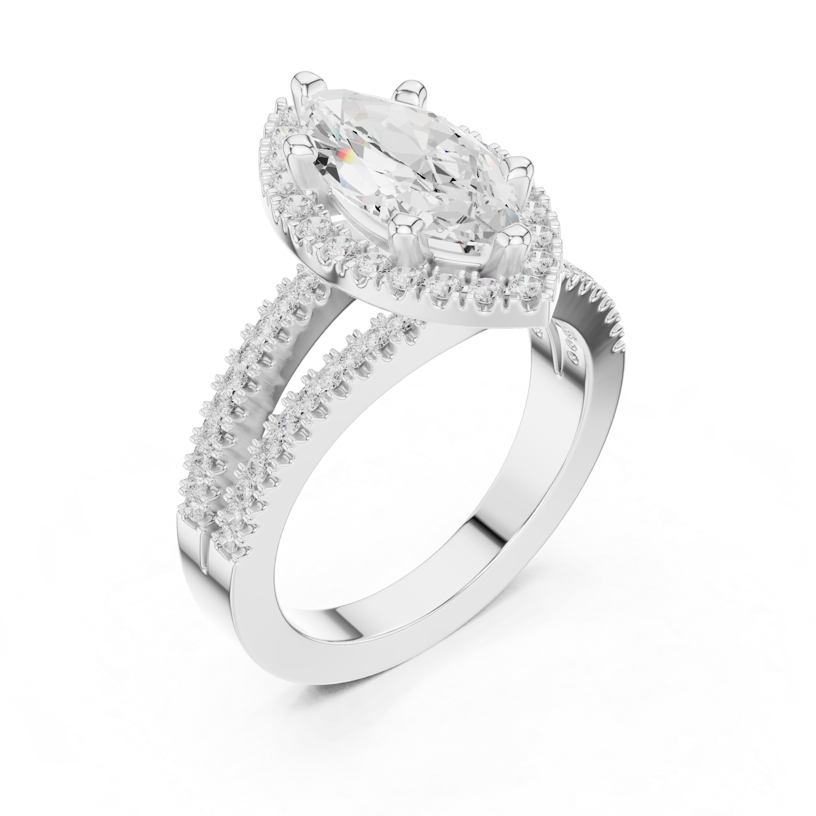 2.50 Carat Marquise Cut Lab-Grown Diamond Engagement Ring