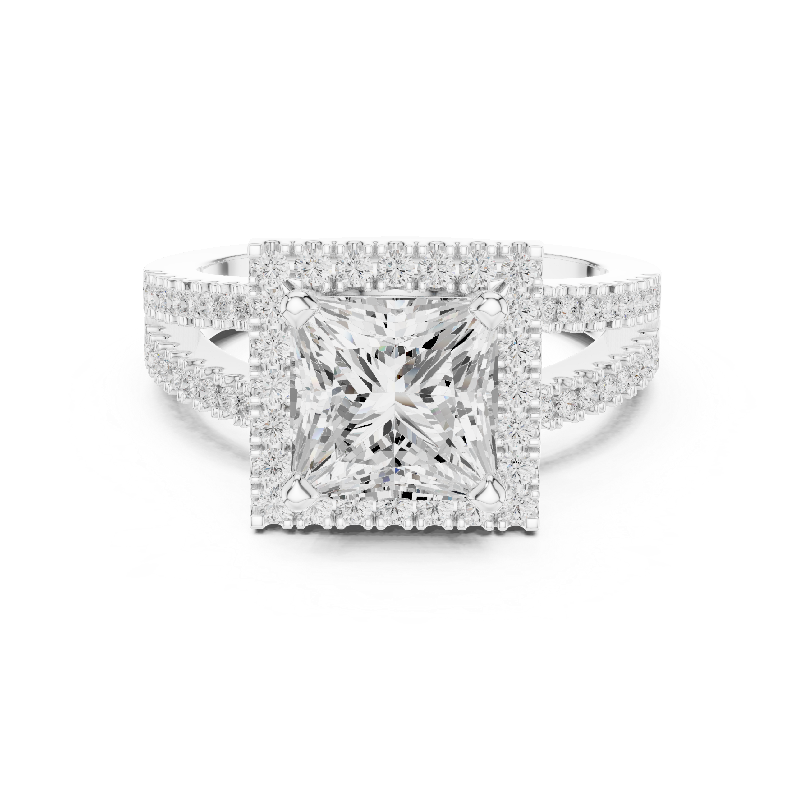 2.50 Carat Princess Cut Lab-Grown Diamond Engagement Ring