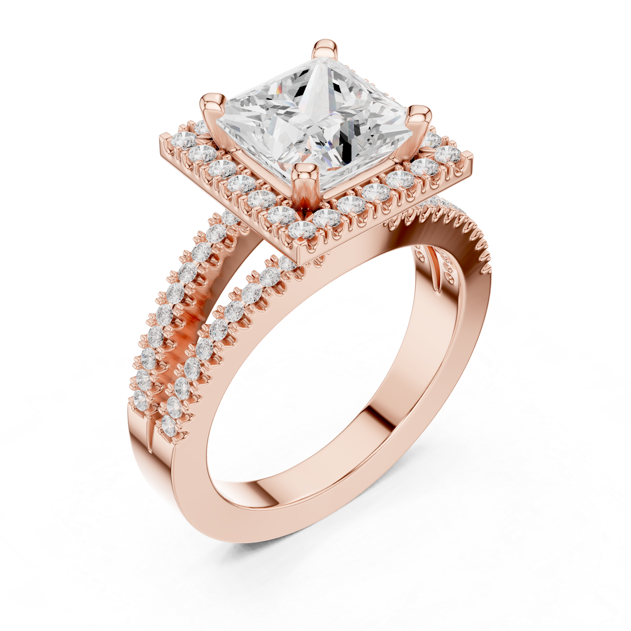 2.50 Carat Princess Cut Lab-Grown Diamond Engagement Ring