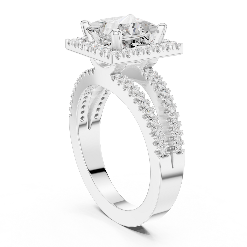 2.50 Carat Princess Cut Lab-Grown Diamond Engagement Ring