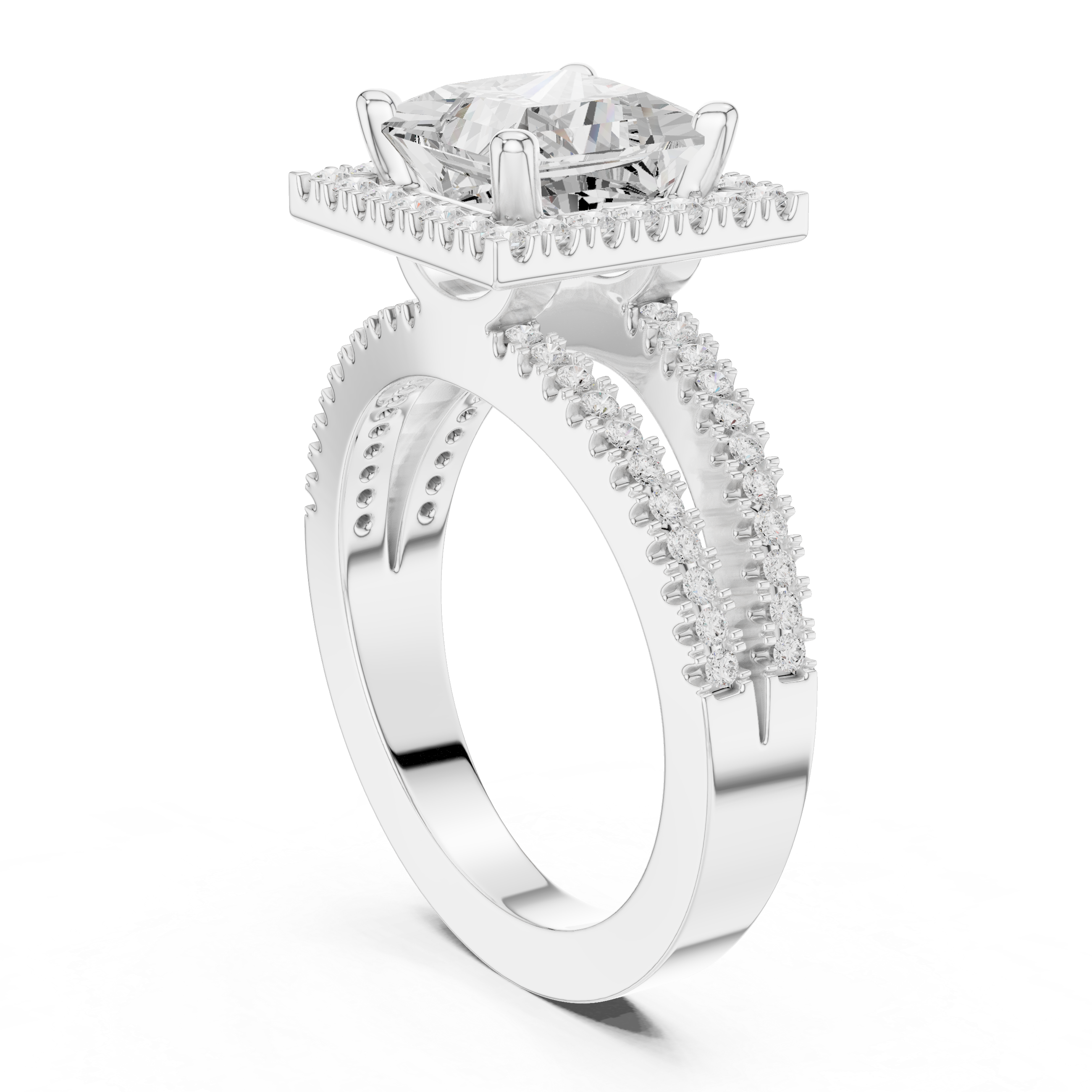 2.50 Carat Princess Cut Lab-Grown Diamond Engagement Ring