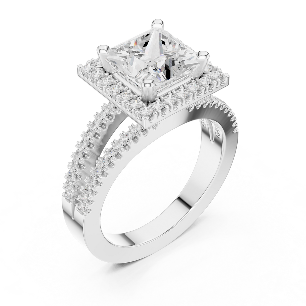 2.50 Carat Princess Cut Lab-Grown Diamond Engagement Ring