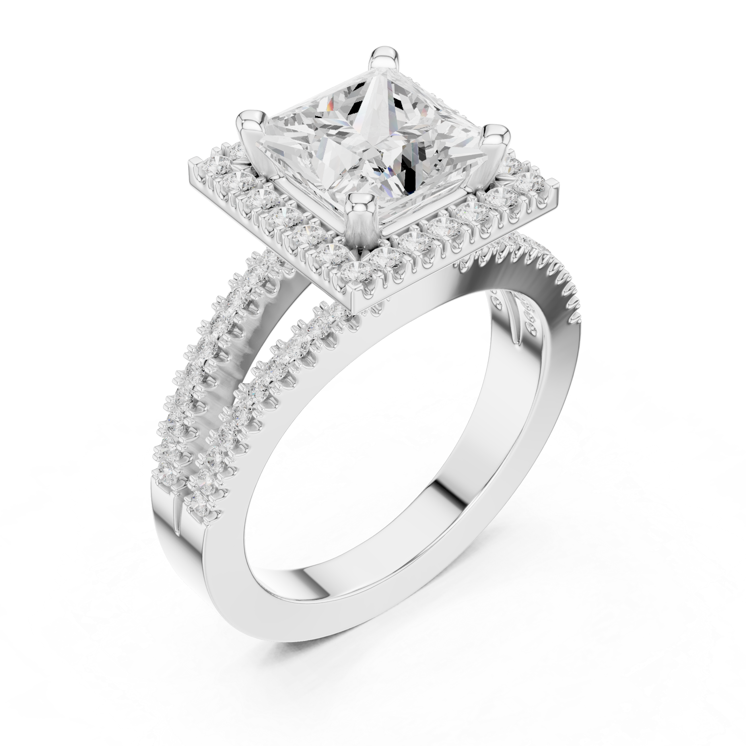 2.50 Carat Princess Cut Lab-Grown Diamond Engagement Ring