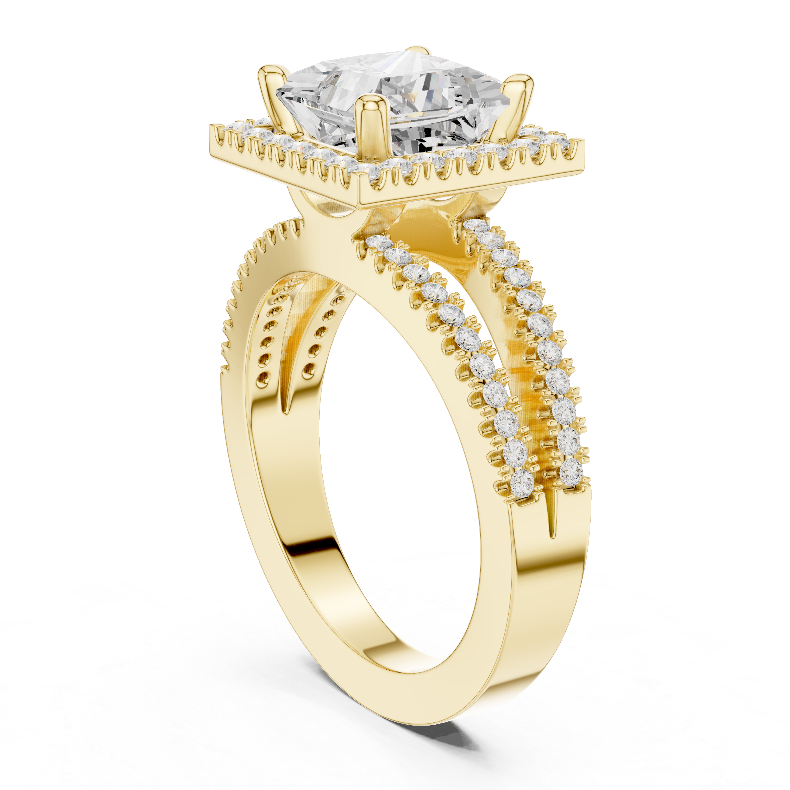 2.50 Carat Princess Cut Lab-Grown Diamond Engagement Ring