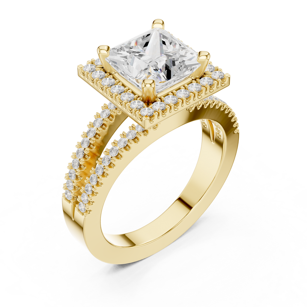 2.50 Carat Princess Cut Lab-Grown Diamond Engagement Ring