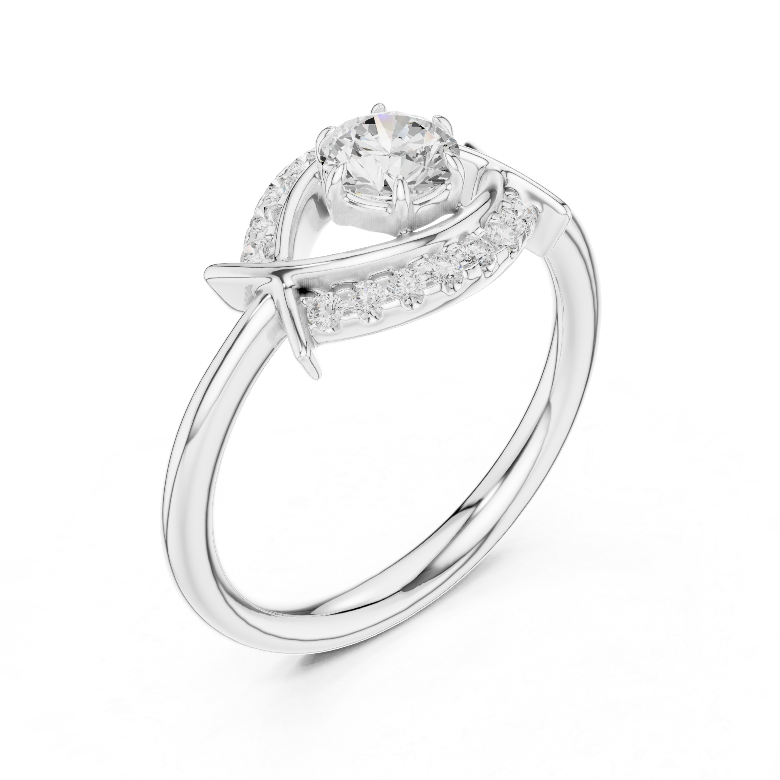 0.65 Carat Round Lab-Grown Diamond Engagement Ring