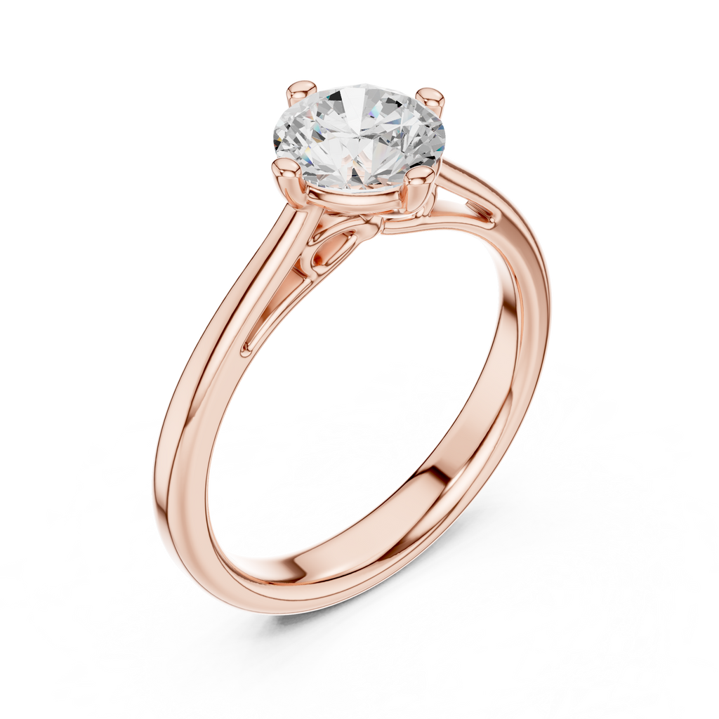 1 Carat Princess Cut Lab-Grown Diamond Engagement Ring in 14K / 18K Gold