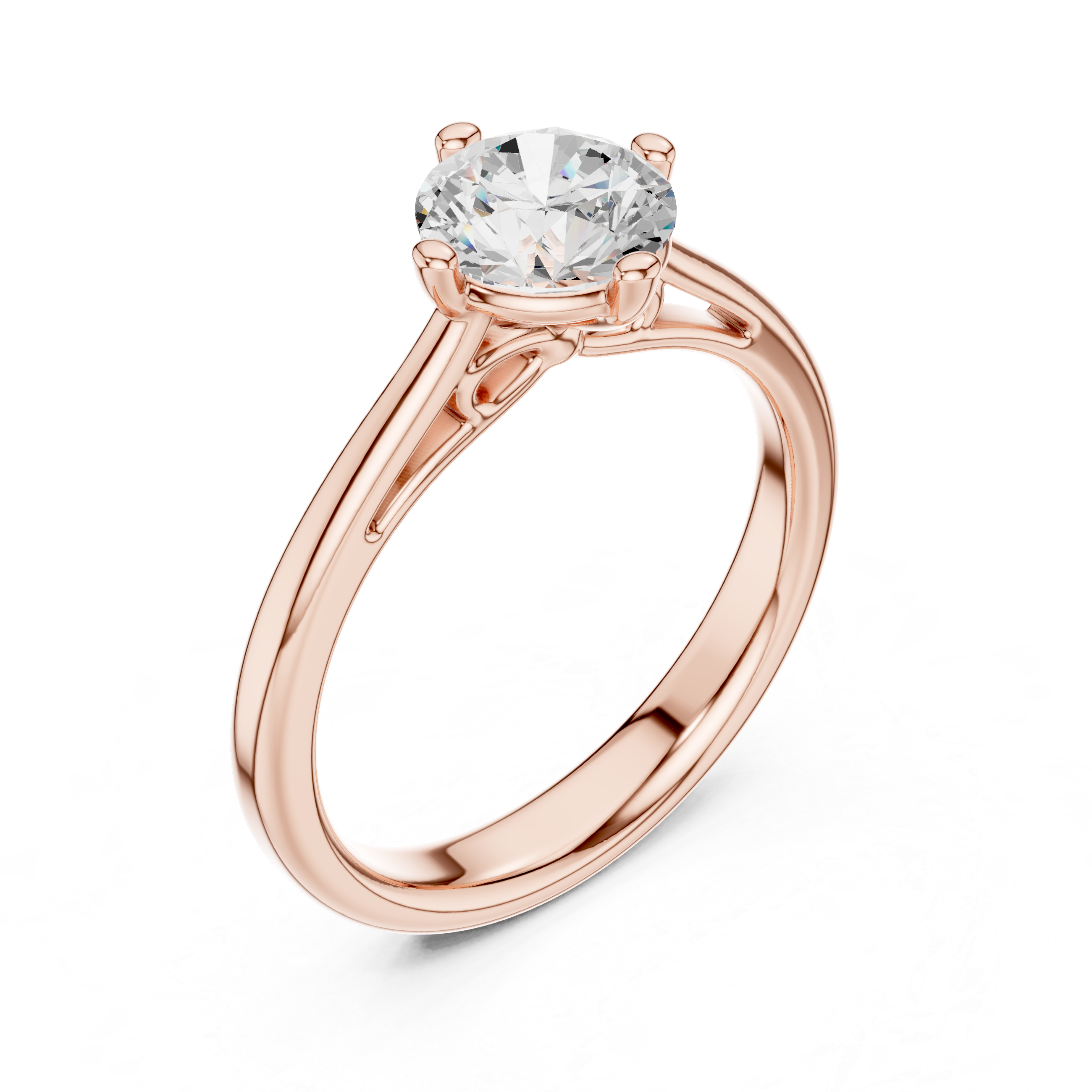 1 Carat Princess Cut Lab-Grown Diamond Engagement Ring in 14K / 18K Gold
