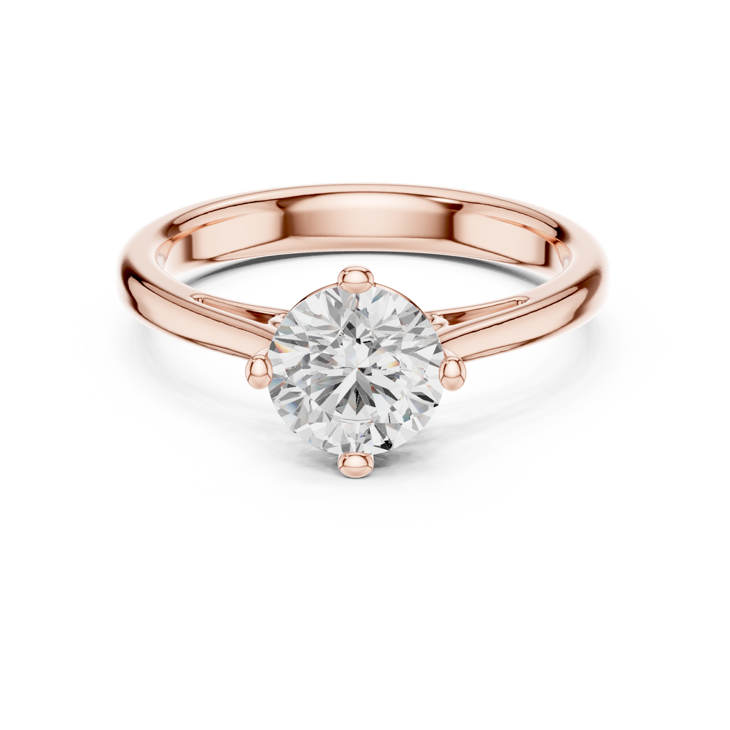 1 Carat Princess Cut Lab-Grown Diamond Engagement Ring in 14K / 18K Gold