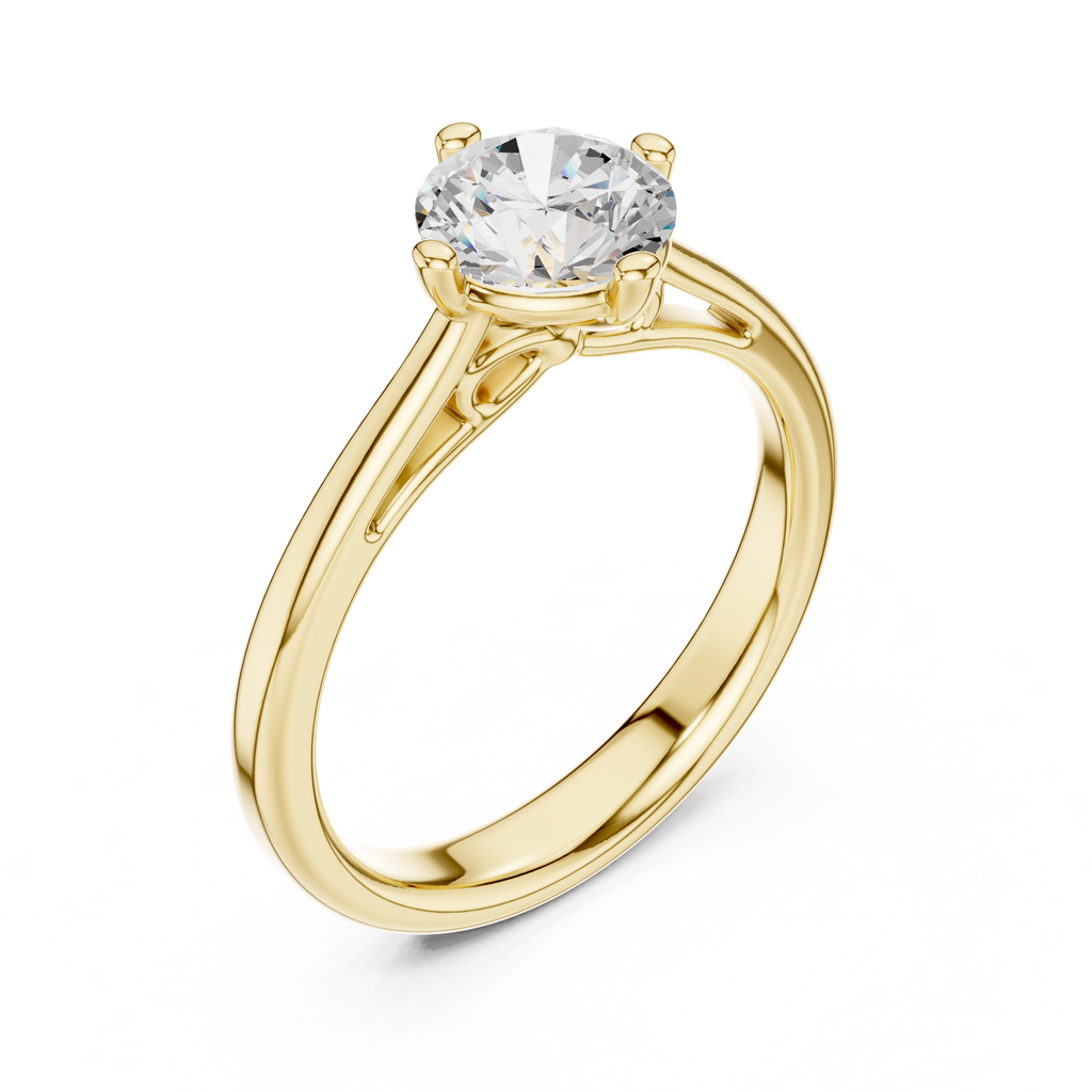 1 Carat Princess Cut Lab-Grown Diamond Engagement Ring in 14K / 18K Gold