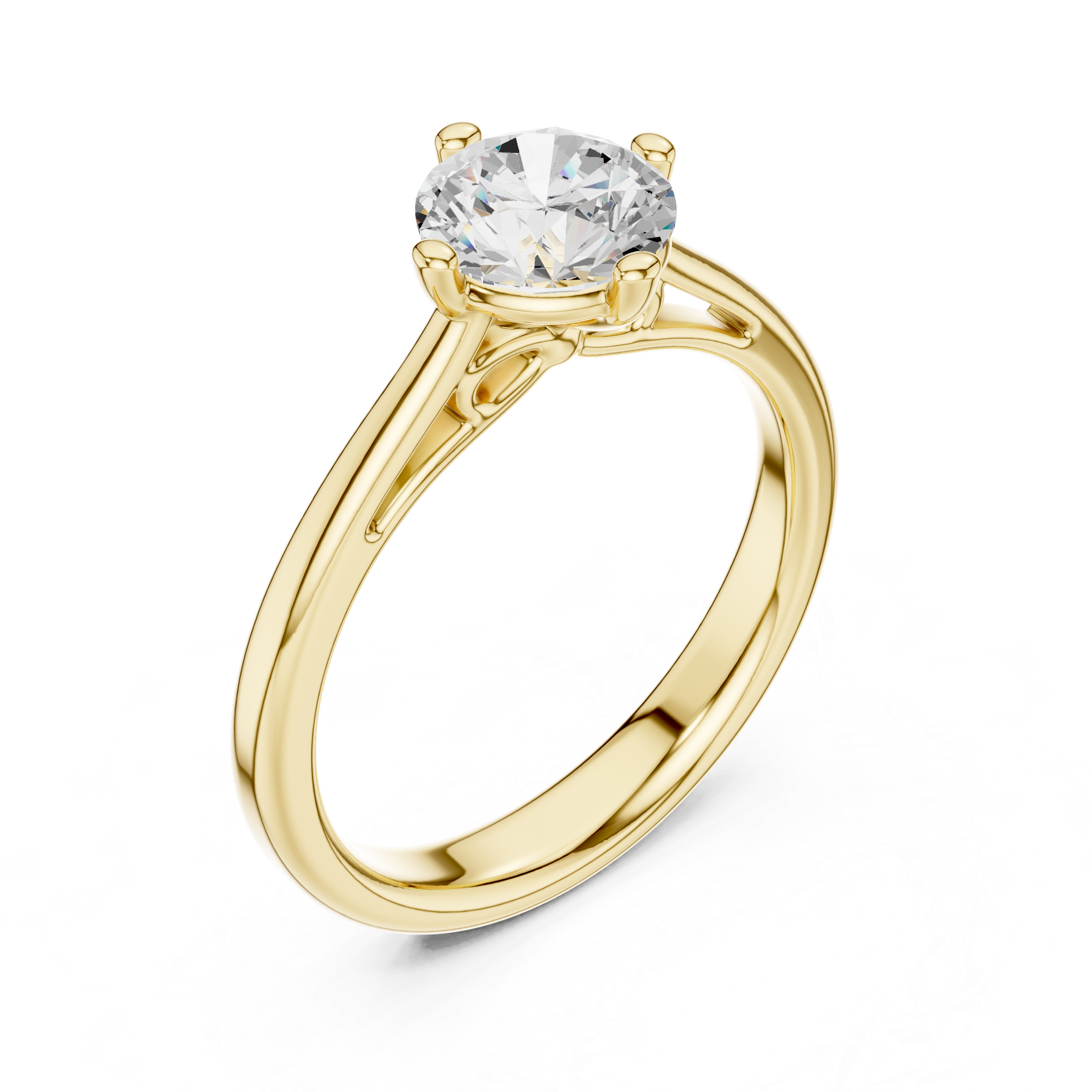 1 Carat Princess Cut Lab-Grown Diamond Engagement Ring in 14K / 18K Gold