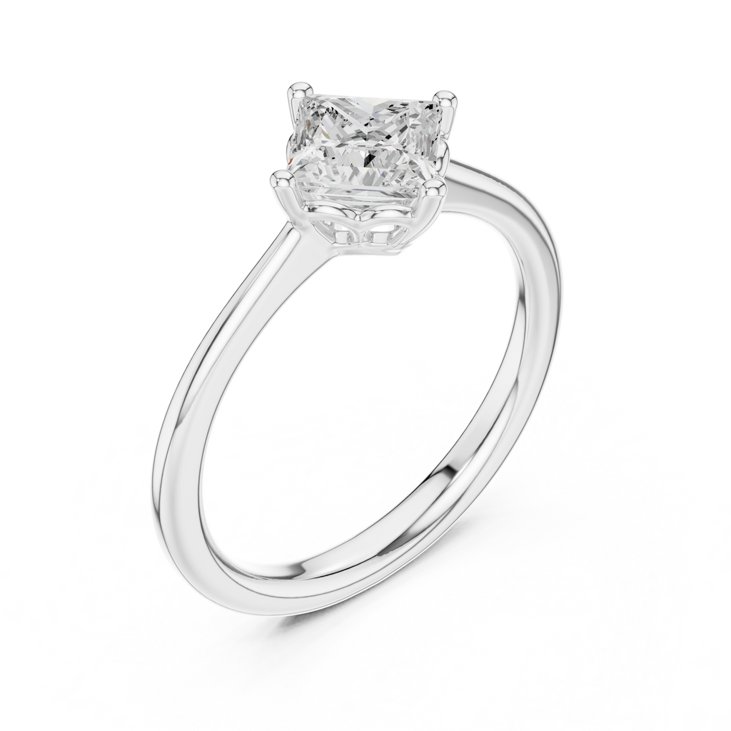 0.75 Carat Princess Cut Lab-Grown Diamond Solitaire Ring in 14K / 18K Gold VVS1 Clarity – SGL Certified