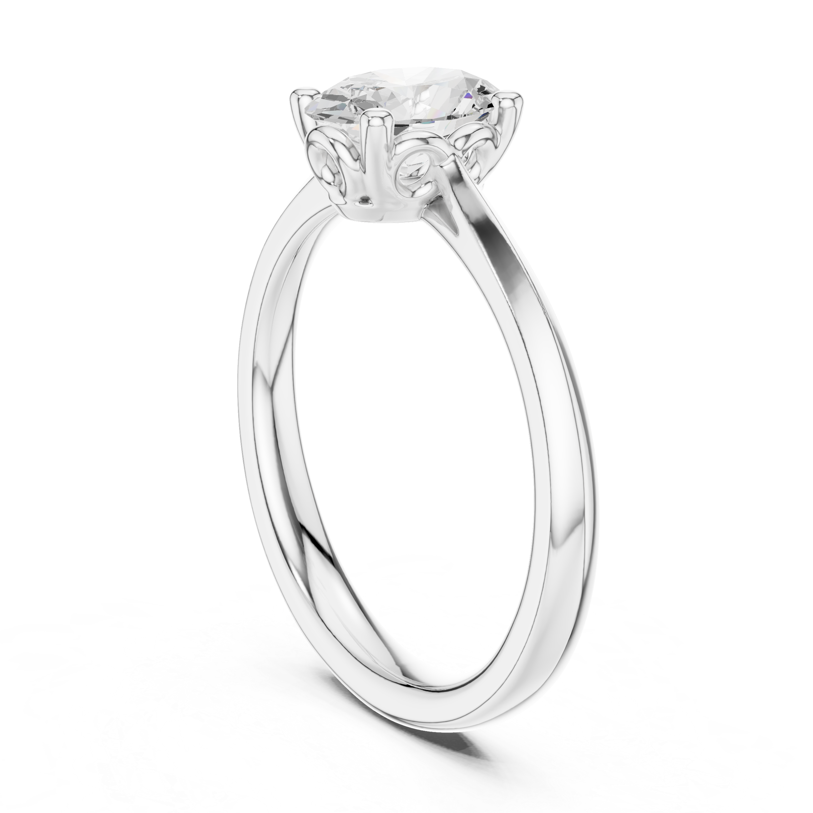 1 Carat Oval Cut Lab-Grown Diamond Engagement Ring in 14K White Gold ,VVS1 Clarity – SGL Certified