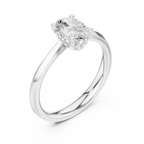 1 Carat Oval Cut Lab-Grown Diamond Engagement Ring in 14K White Gold ,VVS1 Clarity – SGL Certified