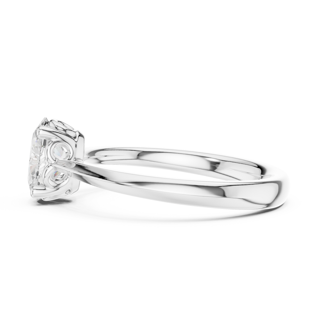 1 Carat Oval Cut Lab-Grown Diamond Engagement Ring in 14K White Gold ,VVS1 Clarity – SGL Certified
