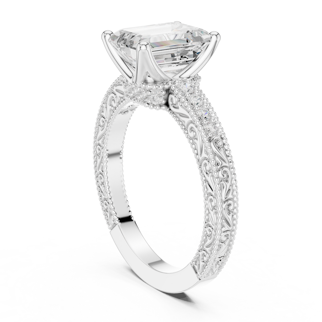 2.25 Carat Emerald Cut Lab-Grown Diamond Solitaire Ring in 14K / 18K Gold , VVS1 Clarity – SGL Certified