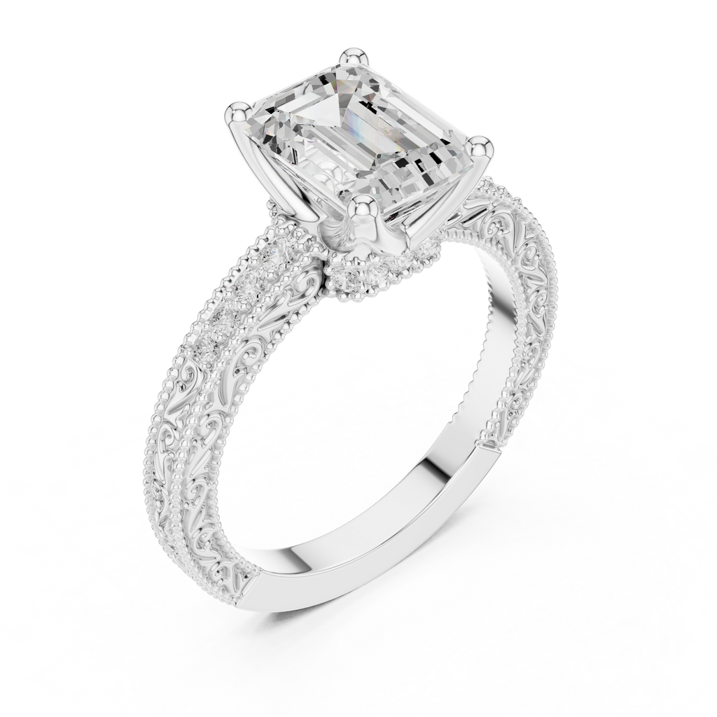 2.25 Carat Emerald Cut Lab-Grown Diamond Solitaire Ring in 14K / 18K Gold , VVS1 Clarity – SGL Certified