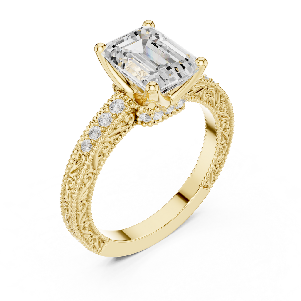 2.25 Carat Emerald Cut Lab-Grown Diamond Solitaire Ring in 14K / 18K Gold , VVS1 Clarity – SGL Certified